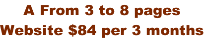 A From 3 to 8 pages  Website $84 per 3 months