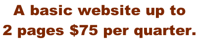 A basic website up to  2 pages $75 per quarter.