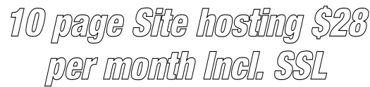10 page Site hosting $28  per month Incl. SSL